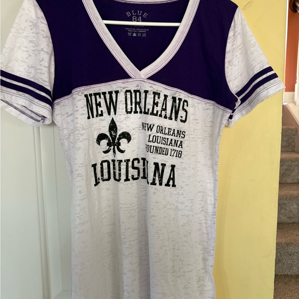 Blue 84 Purple and White New Orleans Tee